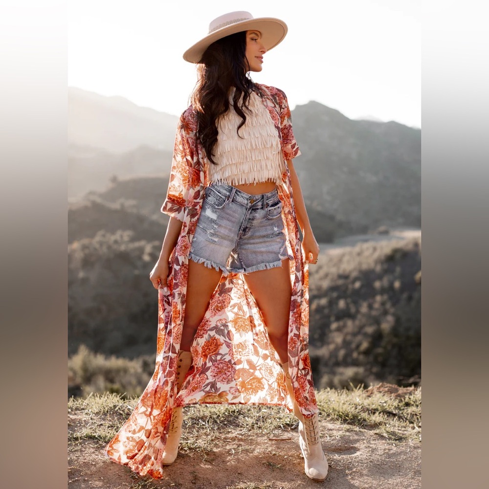 Joyfolie Floral Fashion Duster